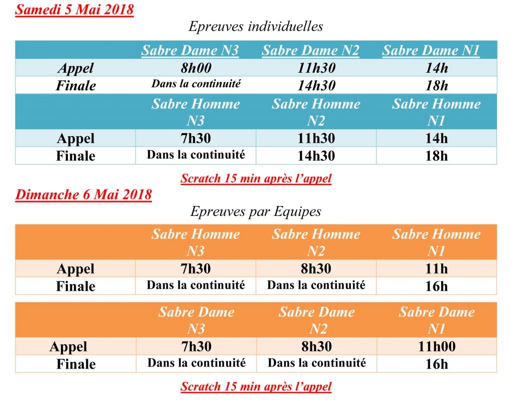 programme championnat france escrime sabre 2018 charleville