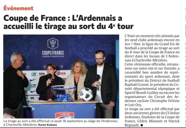 article de presse coupe de france tirage au sort
